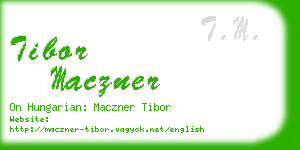 tibor maczner business card